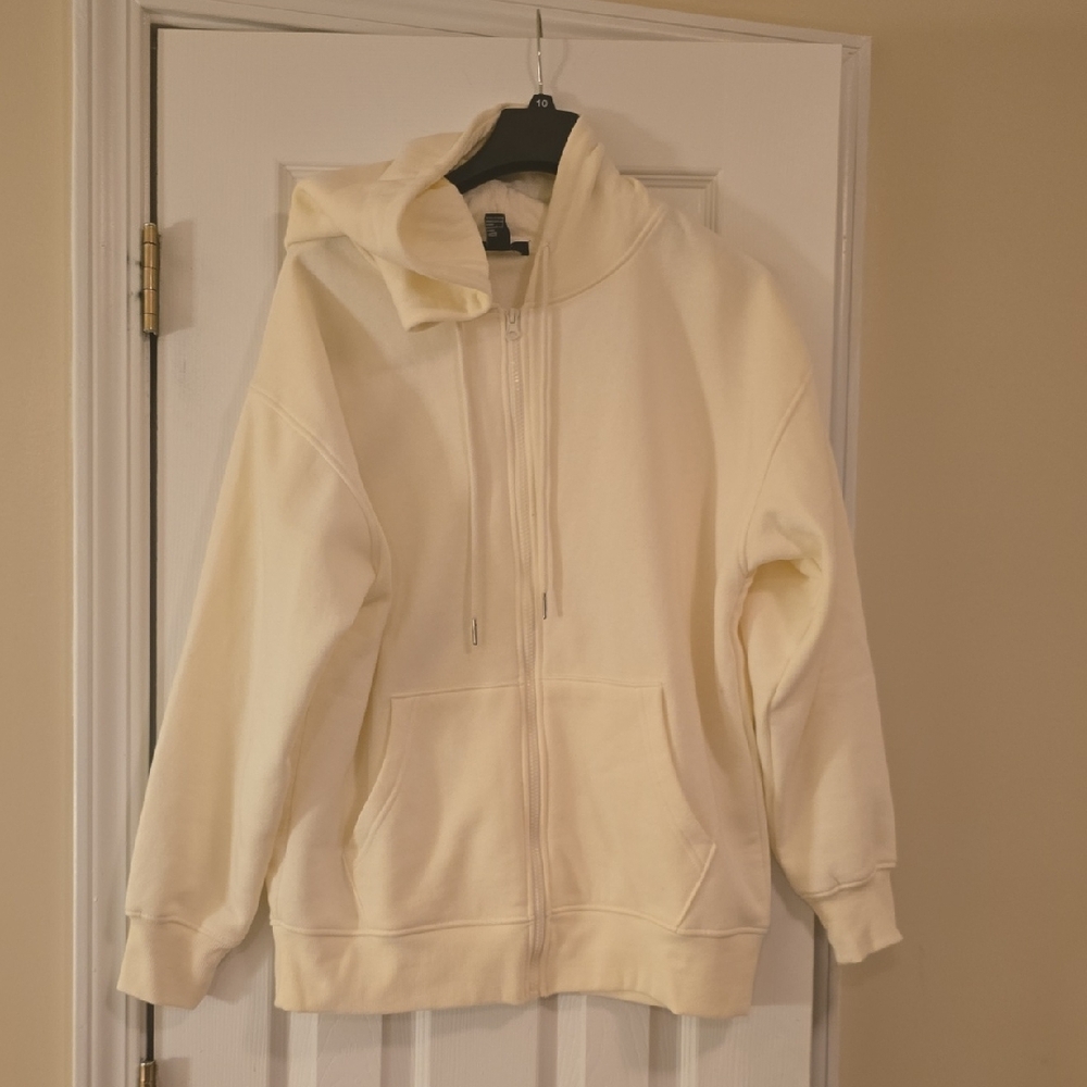 Forever 21 Cream Zip-Up Jacket